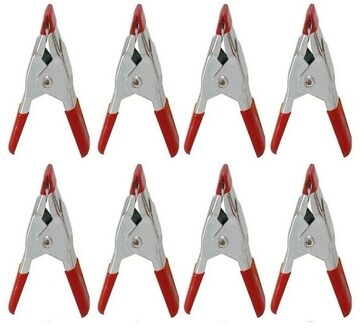 8x Mini zeilklem/zeilclip 5 cm kunststof/staal - Dekzeil klemmen - Camping/outdoor klemmen - Tafelkleedklemmen