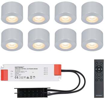 8x Navarra - Mini LED spotjes 12V IP44 Dimbaar via Grijs