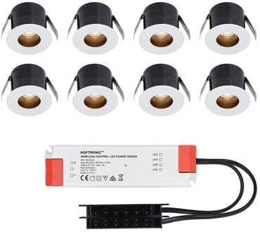8x Olivia - Mini LED spotjes 12V IP44 Dimbaar via Wit