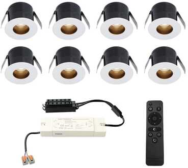 8x Olivia - Mini LED spotjes 12V IP44 Dimbaar via Wit