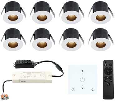 8x Olivia - Mini LED spotjes 12V IP44 Dimbaar via Wit