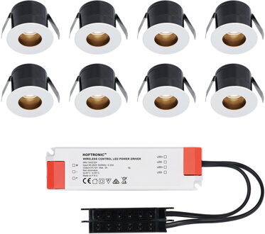 8x Olivia - Mini LED spotjes 12V IP44 Dimbaar via Wit