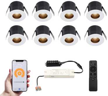 8x Olivia - Mini LED spotjes 12V IP44 Wit