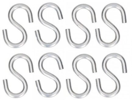 8x S-haken/ophanghaken van ijzer - QlinQ s-haakjes - IJzeren ophanghaakjes 8 stuks