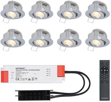 8x Sienna - Mini LED spotjes 12V IP44 Dimbaar via Grijs