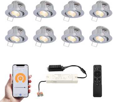 8x Sienna - Mini LED spotjes 12V IP44 Grijs