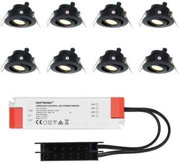 8x Sienna - Mini LED spotjes 12V IP44 Zwart