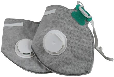 8x Stofmasker / mondkap met ventiel grijs
