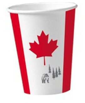 8x stuks Canada vlag kartonnen bekers 200 ml