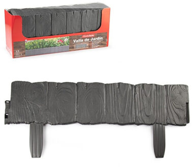 8x stuks flexibele graskant/tuin rand/kantopsluiting hekjes van 57.5 cm donkergrijs