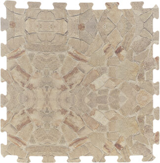 8x stuks Foam puzzelmat zwembadtegels/fitnesstegels steen 50 x 50 cm - Speelkleden Beige