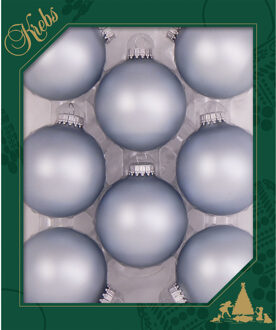 8x stuks glazen kerstballen 7 cm starlight velvet blauw