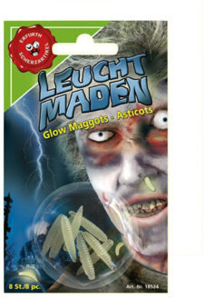 8x stuks Glow in the dark maden voor Halloween