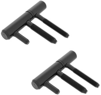 8x stuks inboorpaumelles / insteekpaumelles staal zwart 1,4 cm