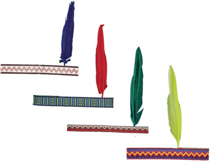 8x stuks indianen verkleed hoofdband met veer
