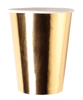 8x stuks Metallic gouden verjaardag party bekertjes 250 ML