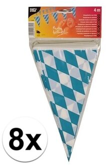 8x stuks Plastic Bayern Oktoberfest vlaggetjes slingers