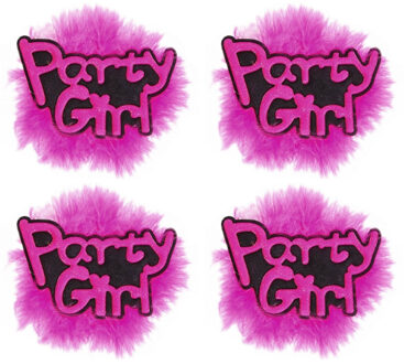 8x stuks roze vrijgezellen broche button Party Girl