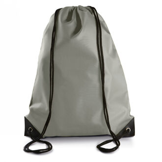 8x stuks sport gymtas/draagtas lichtgrijs met rijgkoord 34 x 44 cm van polyester