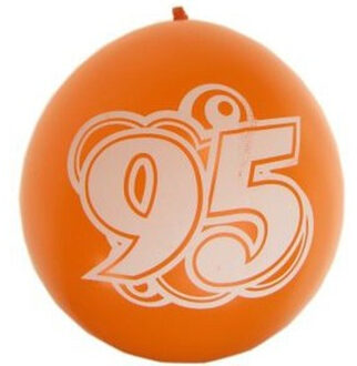 8x stuks verjaardag ballonnen 95 jaar thema - Ballonnen Multikleur