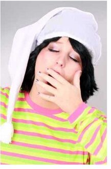 8x stuks voordelige witte slaap mutsen one size - Voor volwassenen - Carnaval feesthoeden