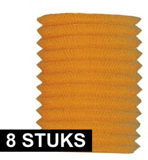 8x Treklampion oranje 20 cm hoog - Feestlampionnen