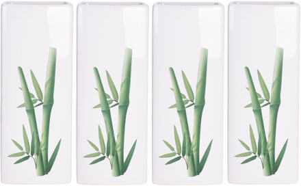 8x Witte radiator waterverdampers/luchtbevochtigers bamboe 21 cm