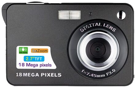 8x Zoom Anti-Shake Foto Video Camcorder Digitale Camera Originele Camera Optische 2.7 Inch Tft Lcd 18MP Digitale Camera zwart