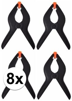 8x Zwarte hobby lijmklemmen 10 cm