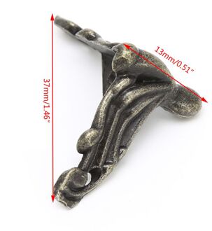 8Xdecorative Antieke Bronzen Sieraden Geschenkdoos Hout Case Voeten Been Hoek Protector G32C