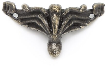 8Xdecorative Antieke Bronzen Sieraden Geschenkdoos Hout Case Voeten Been Hoek Protector