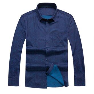 8XL 7XL 6X Mannen Shirt Herfst En Winter Mannen Toevallige Lange Mouw Koreaanse Slim Shirt Business Jurk Shirt blauw / 6XL