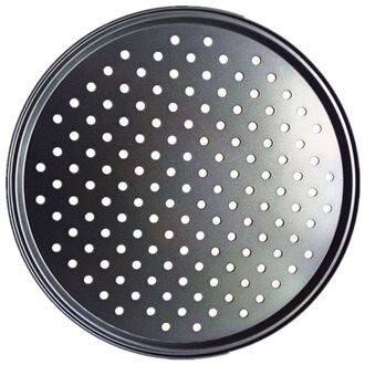 9/10/11/12 Inch Bakken Pizza Pan Met Gat Carbon Staal Anti-aanbak Keuken Koken 72XF 10duim