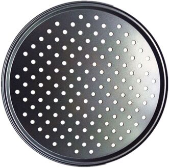 9/10/11/12 Inch Bakken Pizza Pan Met Gat Carbon Staal Anti-aanbak Keuken Koken 72XF 11duim