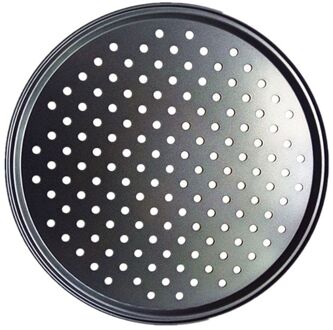 9/10/11/12 Inch Bakken Pizza Pan Met Gat Carbon Staal Anti-aanbak Keuken Koken 72XF 9duim