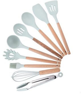 9/10/12pcs Koken Gereedschap Set Siliconen Keukengerei Set kookgerei keuken gereedschap set met storage case groen 9stk-A