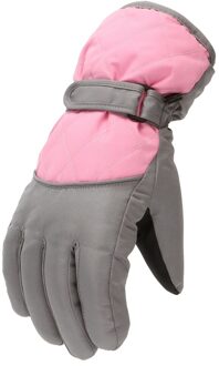9-14 Jaar Winter Thermische Ski Handschoenen Voor Kinderen Jongens Meisjes Snowboard Dikke Winddicht Wanten Buitensporten Skiën Rijden roze