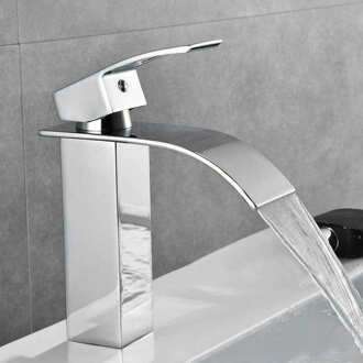 9/16 Enkel Handvat Waterval Wastafel Kraan Brede Uitloop Enkel Gat Warm En Koud Water Tap Kranen Mixer Voor Badkamer Keuken