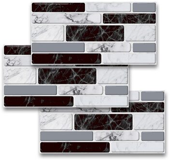 9/27Pcs Zwart En Wit Retro Muursticker Floor Sticker Muur Stickers Waterdicht Tegel Sticker Voor Keuken Badkamer 27 stk