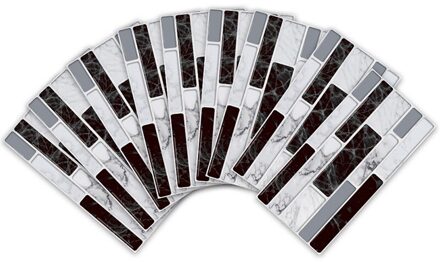 9/27Pcs Zwart En Wit Retro Muursticker Floor Sticker Muur Stickers Waterdicht Tegel Sticker Voor Keuken Badkamer 9 stk