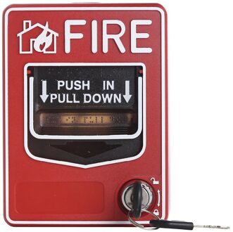 9-28VDC Conventionele Handbrandmelder Fire Reset Push In Pull Down Emergency Alarm Station knop schakelaar