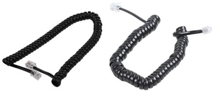 9.3Inch Zwart RJ9 Telefoon Telefoon Modem Spoel Lijn Cord Kabel Met 2 M Zwarte Telefoon Extension Coil Kabel Cord