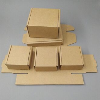 9*9*3Cm Kraft Gegolfd Papier Karton Express Dozen Vierkante Verpakking Kartonnen Doos