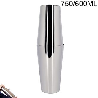 9 Bar Set, Rvs Cocktail Shaker Bar Gereedschap Met Stijlvolle Hout Stand 750 600ml Shaker