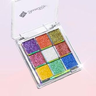 9-Color Glittery Chameleon Eyeshadow Palette - Tipsy #8g