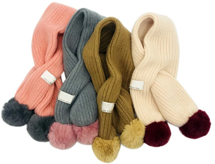 9 Colors Baby Scarves Kids Neckerchief Winter Warm Scarves Boys Girl Kids Cute Simple Knitted Scarf for Children