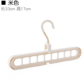 9-Gat Kleerhanger Organizer Ruimtebesparend Hanger Multifunctionele Vouwen Magische Hangers Droogrekken Sjaal Kleding Opslag Beige