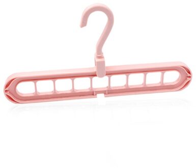 9-Gat Kleerhanger Organizer Ruimtebesparend Hanger Multifunctionele Vouwen Magische Hangers Droogrekken Sjaal Kleding Opslag roze