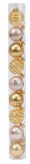 9 Glazen kerstballen 3 cm mix parel licht goud Geel