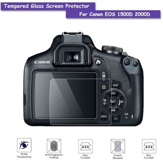 9 H Gehard Glas LCD Screen Protector Real Glas Shield Film Voor Canon EOS 1500D 2000D Camera Accessoires